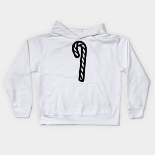 One Candy Cane For Christmas Outline Kids Hoodie